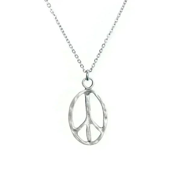 Peace sign necklace hippie accessories hippie jewelry for women stainles… - Picture 8 of 8
